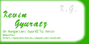 kevin gyuratz business card